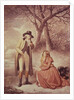 Gentleman and woman in a wintry scene by George Morland