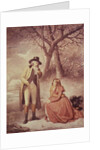 Gentleman and woman in a wintry scene by George Morland