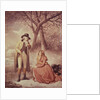 Gentleman and woman in a wintry scene by George Morland