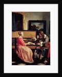 A Man and a Woman Seated by a Virginal, c.1665 by Gabriel Metsu