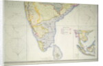 Map of British Southern India, 1872 by English School
