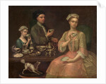 A Family of Three at Tea, c.1727 by Richard Collins