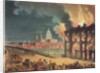 Fire at Albion Mill, Blackfriars Bridge, from Ackermann's 'Microcosm of London' c.1808-11 by T. & Pugin A.C. Rowlandson