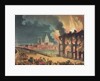 Fire at Albion Mill, Blackfriars Bridge, from Ackermann's 'Microcosm of London' c.1808-11 by T. & Pugin A.C. Rowlandson