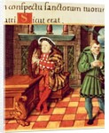 Henry VIII Playing a Harp with his Fool Wil Somers by English School