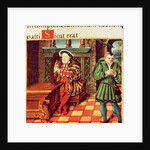 Henry VIII Playing a Harp with his Fool Wil Somers by English School