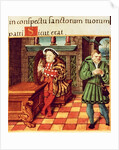 Henry VIII Playing a Harp with his Fool Wil Somers by English School