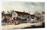 The Mail Coach Changing Horses, engraved by R. Havell, 1815 by James (after) Pollard