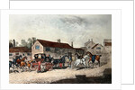 The Mail Coach Changing Horses, engraved by R. Havell, 1815 by James (after) Pollard