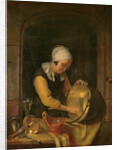 An Old Woman Scouring a Pot, c.1660 by Godfried Schalken or Schalcken