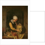 An Old Woman Scouring a Pot, c.1660 by Godfried Schalken or Schalcken