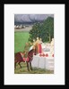 A Prince begging water from women at a well, Mughal, c.1720 by Indian School