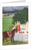 A Prince begging water from women at a well, Mughal, c.1720 by Indian School