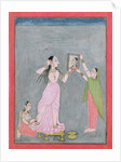 Lady at her toilet, Mankot, c.1730 by Indian School