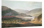 View of a Stone Bridge across the Valley and River at Risca in Monmouthshire by Edward (after) Pugh
