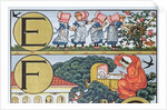 E-F,from an Alphabet based on Nursery Rhymes by Walter Crane