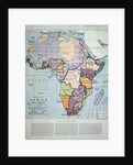Map of Africa showing Treaty Boundaries, 1891 by English School
