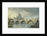 South West view of St Pauls Cathedral and Blackfriars Bridge, 1810 by George Fennel Robson