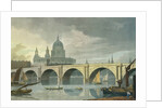South West view of St Pauls Cathedral and Blackfriars Bridge, 1810 by George Fennel Robson