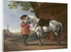 A Cavalier with a Grey Horse by Abraham van Calraet