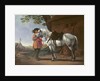 A Cavalier with a Grey Horse by Abraham van Calraet