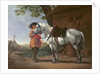 A Cavalier with a Grey Horse by Abraham van Calraet