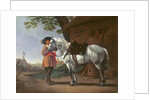 A Cavalier with a Grey Horse by Abraham van Calraet