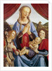 The Virgin and Child with Two Angels, c.1470's by Andrea del Verrocchio