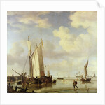 Dutch Vessels Inshore and Men Bathing, 1661 by Willem van de the Younger Velde
