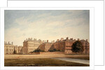 The Treasury and houses in Downing Street from St. James's Park by John Buckler