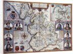 Map of Lancaster divided into hundreds, 1610 by English School