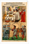 How the bread and wine were distributed to the people during the Council of Constance by Ulrich von Richental
