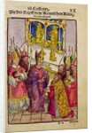 Pope Martin V gives Sigismund the symbolic gift of the Golden Rose at the Council of Constance by Ulrich von Richental