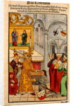 Henry of Ulm is awarded his knighthood by the Emperor at the Council of Constance by Ulrich von Richental