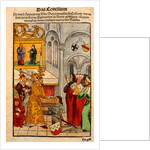 Henry of Ulm is awarded his knighthood by the Emperor at the Council of Constance by Ulrich von Richental