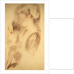 Two studies of a woman, three-quarters from rear, one in profile by Jean Antoine Watteau