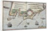 A Map of the coastline of Brittany, 1588 by European School