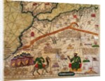 Detail of Copy of a Catalan Map of Europe and North Africa, presented to Charles V of France in 1381 by Abraham Cresques