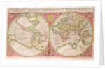 Double Hemisphere World Map, 1587 by Gerardus Mercator