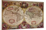 A New Land and Water Map of the Entire Earth, 1630 by Henricus Hondius
