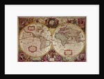 A New Land and Water Map of the Entire Earth, 1630 by Henricus Hondius