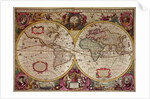 A New Land and Water Map of the Entire Earth, 1630 by Henricus Hondius