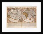 Double Hemisphere World Map, 1587 by Gerardus Mercator