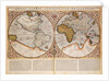 Double Hemisphere World Map, 1587 by Gerardus Mercator