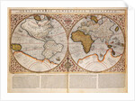 Double Hemisphere World Map, 1587 by Gerardus Mercator