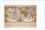 Double Hemisphere World Map, 1587 by Gerardus Mercator