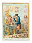 A Cognocenti Contemplating Ye Beauties of Ye Antique. by James Gillray