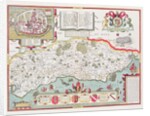Sussex, engraved by Jodocus Hondius from John Speed's Theatre of the Empire of Great Britain, pub. by John Sudbury and George Humble, 1611-12 by John (after) Speed