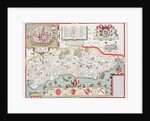 Sussex, engraved by Jodocus Hondius from John Speed's Theatre of the Empire of Great Britain, pub. by John Sudbury and George Humble, 1611-12 by John (after) Speed