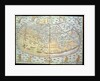 Map of the world, based on descriptions and co-ordinates given in 'Geographia', first published in Ulm, Germany by Ptolemy